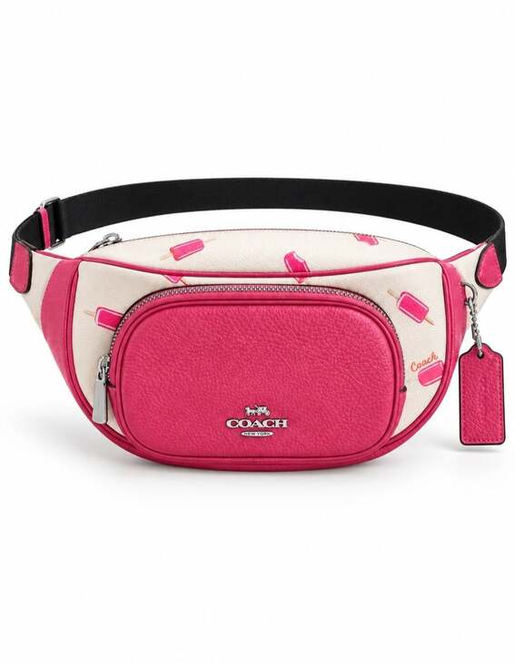 Coach Handbags - Coach C4276 Court Belt Bag Popsicle Print Pink Chalk Multi Leather Fanny Pack
